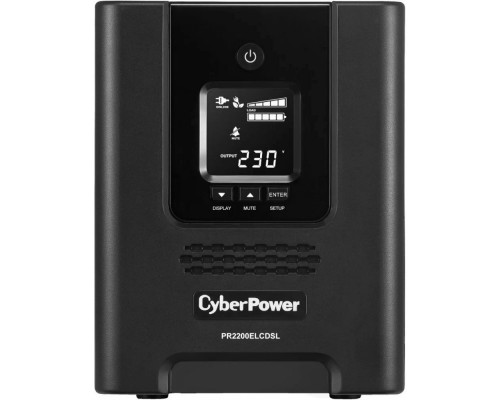 [ИБП] CyberPower PR2200ELCDSL ИБП {Line-Interactive, Tower, 2200VA/1980W USB/RS-232/EPO/SNMPslot (8 IEC С13, 1 IEC C19), 12В/9 Ач х 4}