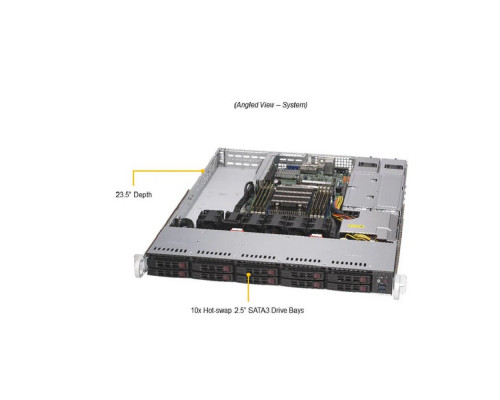 [Сервер] Supermicro AS-1114S-WTRT Серверная платформа Supermicro A+ Server 1U Single AMD EPYC™ 7002 Series Processor (8 DIMM DDR4, 10 Hot-swap 2.5" SATA3, 2x 10GBase-T, 2x 500W )