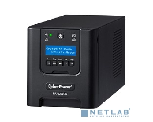 ИБП CyberPower PR750ELCD ИБП {Line-Interactive, Tower, 750VA/675W USB/RS-232/EPO/SNMPslot (6 IEC С13)}