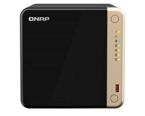 [Дисковый массив] QNAP TS-464-8G Сетевое хранилище без дисков/ SMB NAS 4 HDD trays, 4-core Intel Celeron N5105/N5095 2.0-2.9 GHz, 8 GB RAM (1 x 8 GB) up to 16 GB (2 x 8GB), 2x2.5 Gigabit Ethernet