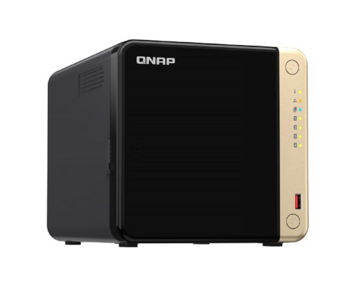 [Дисковый массив] QNAP TS-464-8G Сетевое хранилище без дисков/ SMB NAS 4 HDD trays, 4-core Intel Celeron N5105/N5095 2.0-2.9 GHz, 8 GB RAM (1 x 8 GB) up to 16 GB (2 x 8GB), 2x2.5 Gigabit Ethernet