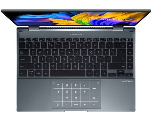 Ноутбук ASUS Zenbook 14 Flip OLED UP5401EA-KN100W 90NB0V41-M008X0 i7-1165G7/16GB/1TB SSD/14 WQXGA+/touch/Intel Iris Xe/WiFi/Win11Pro/pine grey купить QBS.ru