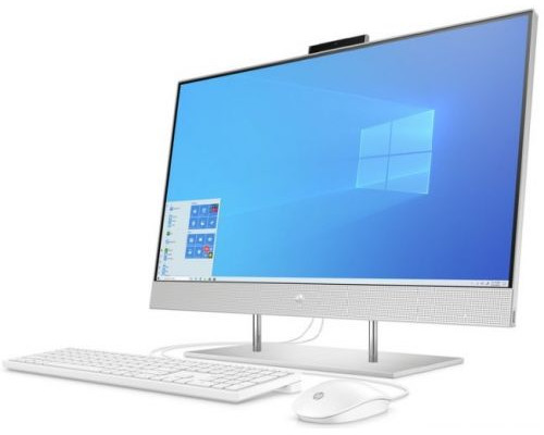 Моноблок 27 HP 27-dp0025ur 14Q58EA G6400T/4GB/128GB SSD/noDVD/Radeon Graphics/Cam/WiFi/kbd/mouse/Win10Home/silver купить QBS.ru