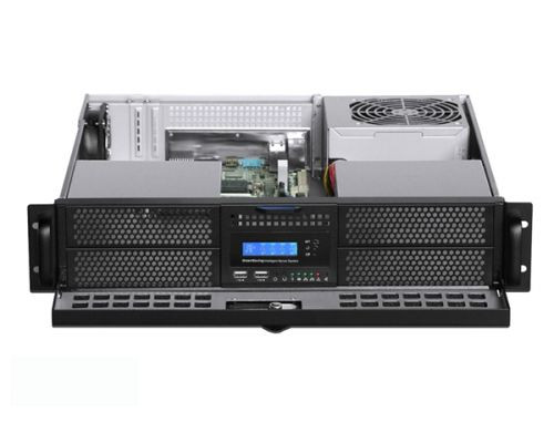 Корпус серверный 2U Procase GE201S-B-0 черный, дверца, панель управления, без блока питания, глубина 430мм, MB mini-ITX купить QBS.ru