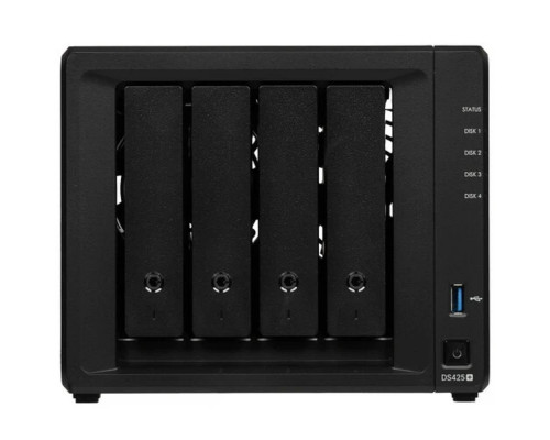 [Дисковый массив] Synology DS425+ Сетевое хранилище NAS black (Intel J4125/2Gb/4(3.5"/2.5"SATA/SSD) + 2 NVMe/RAID/1x1Gb/1x2.5Gb/2xUSB 3.2/no WIFI) 