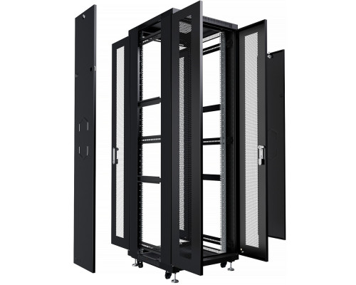 [Cabeus Монтажные шкафы] Cabeus ND-05C-42U60/120-BK Шкаф монтажный телекоммуникационный 19" напольный для распределительного и серверного оборудования 42U 600x1200x2055mm (ШхГхВ) передняя и задняя двойные перфорированные двер