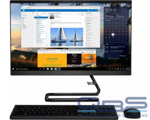 Моноблок 23,8 Lenovo IdeaCentre AIO A340-24IWL F0E800R6RK i3 10110U/4GB/256GB SSD/DVDrw/UHD Graphics 620/FHD/BT/WiFi/black/DOS/клавиатура/мышь купить QBS.ru