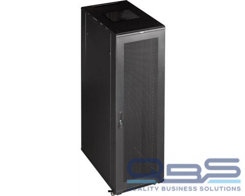 Шкаф 19 Business, 47U 800x800, черный, передняя дверь стекло, задняя дверь распашная металл купить QBS.ru