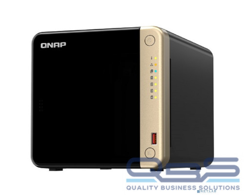 [Дисковый массив] QNAP TS-464-8G Сетевое хранилище без дисков/ SMB NAS 4 HDD trays, 4-core Intel Celeron N5105/N5095 2.0-2.9 GHz, 8 GB RAM (1 x 8 GB) up to 16 GB (2 x 8GB), 2x2.5 Gigabit Ethernet