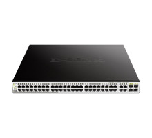 Коммутатор D-Link DGS-1210-52MP/FL1A, L2 Managed Switch with 48 10/100/1000Base-T ports and  4 100/1000Base-T/SFP combo-ports (48 PoE ports 802.3af/802.3at (30 W), PoE Budget 370 W).16K Mac address, 802.3x Flow