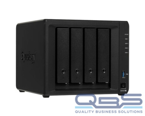 [Дисковый массив] Synology DS425+ Сетевое хранилище NAS black (Intel J4125/2Gb/4(3.5"/2.5"SATA/SSD) + 2 NVMe/RAID/1x1Gb/1x2.5Gb/2xUSB 3.2/no WIFI) 