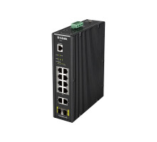 [Сетевое оборудование] D-Link DIS-200G-12PS/A2A Промышленный управляемый коммутатор 2 уровня с 10 портами 10/100/1000Base-T и 2 портами 1000Base-X SFP (8 портов с поддержкой PoE 802.3af/802.3at (30 Вт), PoE-бюджет до 240Вт)