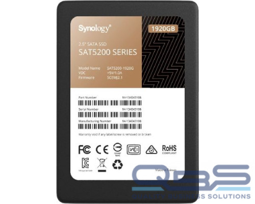 Накопитель SSD 2.5 Synology SAT5200 1.92Tb, R530/W500Mb/s, IOPS 98K/60K, MTBF 1,5M купить QBS.ru