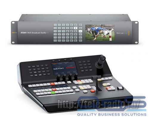 Blackmagic ATEM 4 M/E Broadcast Studio 4K и ATEM 1 M/E Advanced Panel
