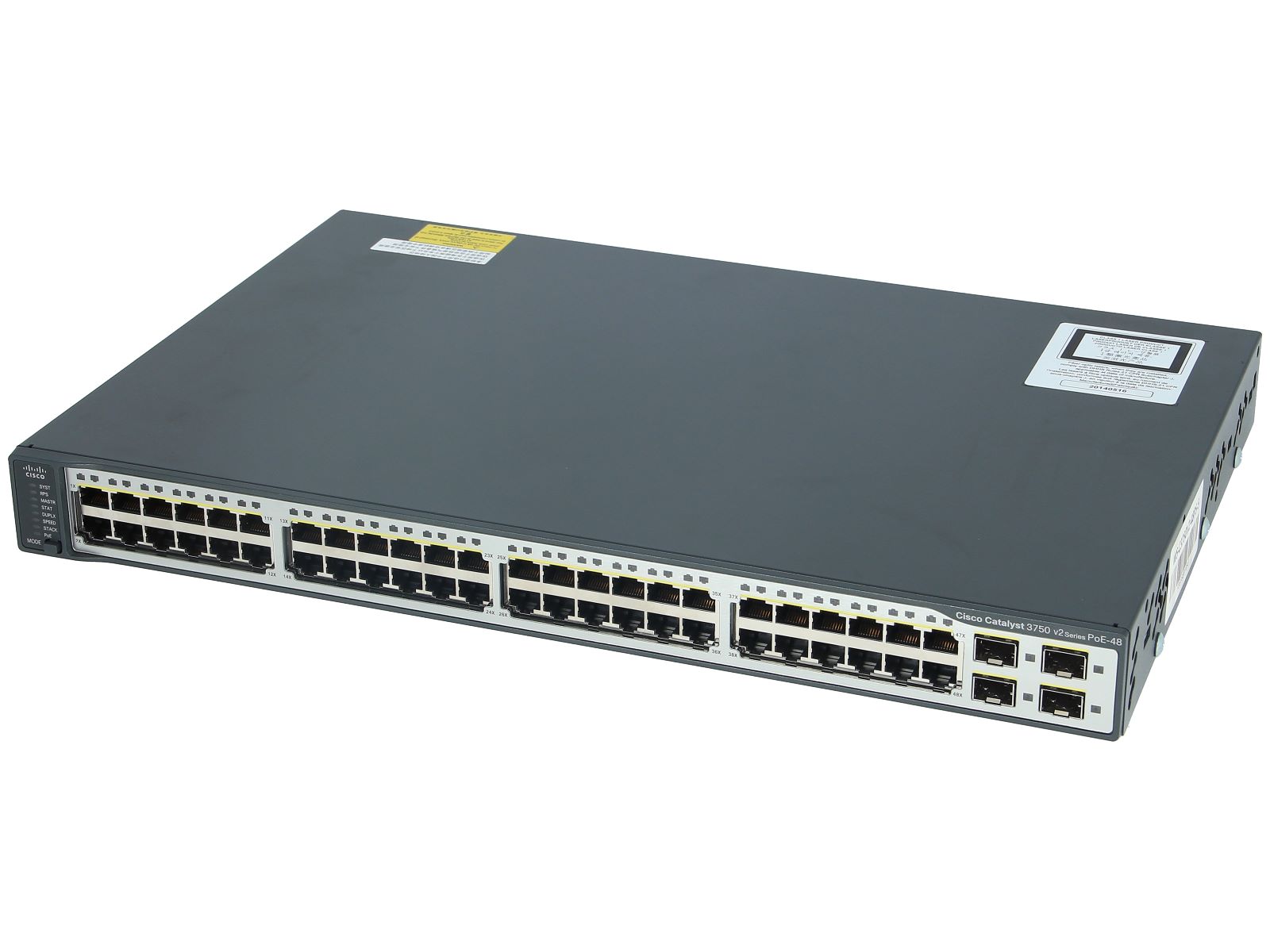 Cisco Catalyst 3750V2-48PS Switch 48 Port PoE Managed